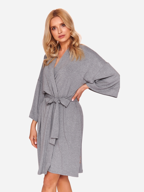 Szlafrok kimono damski Doctor Nap Swb.9999 S Ciemnoszary (5902701160623) - obraz 4