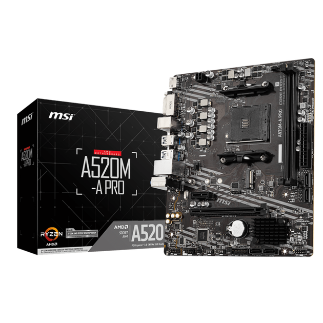 Материнская плата MSI A520M-A PRO Socket AM4/AMD/Micro-ATX/1хHDMI/DVI - Фото 3 Материнская плата MSI A520M-A PRO Socket AM4/AMD/Micro-ATX/1хHDMI/DVI - изображение 3