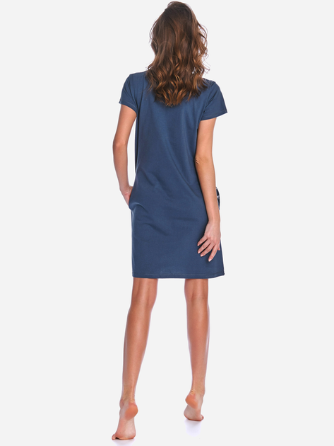 Нічна сорочка жіноча бавовняна Doctor Nap Tcb.9992 S Темно-синя (5902701151720) - зображення 2