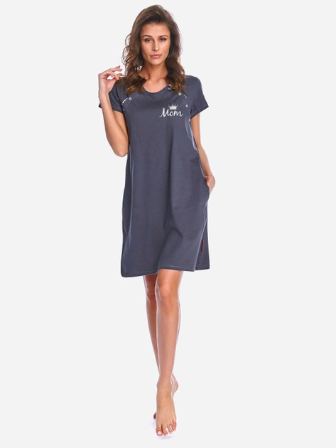 Нічна сорочка жіноча бавовняна Doctor Nap Tcb.9992 S Графітова (5902701151829) - зображення 1