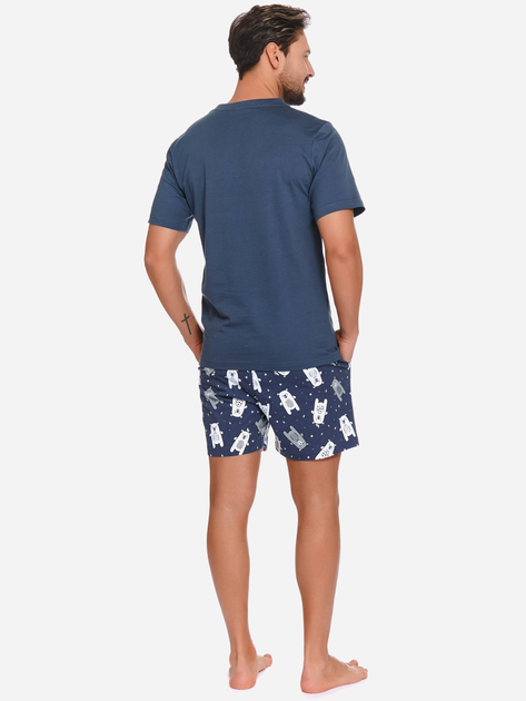 Піжама (футболка + шорти) чоловіча бавовняна Doctor Nap Pmb.4222 S Темно-синя (5902701169244) - зображення 2