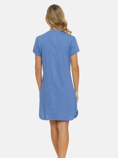 Нічна сорочка жіноча бавовняна Doctor Nap TCB.9505 S Синя (5903622068456) - зображення 2