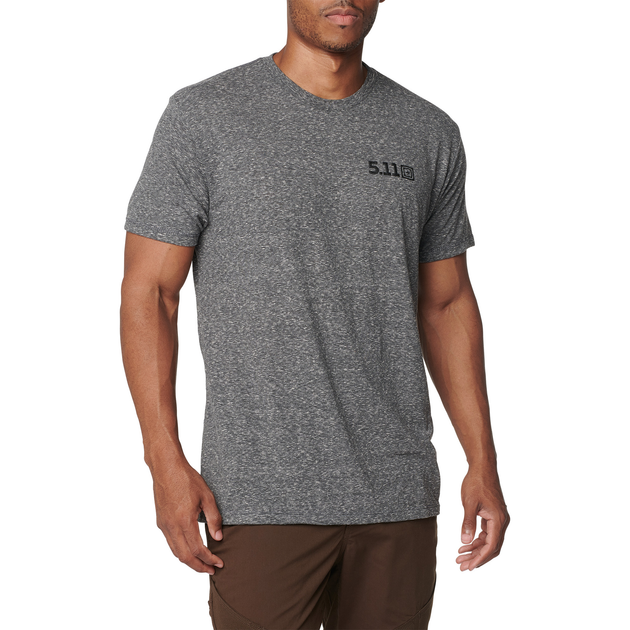 Футболка з малюнком 5.11 Tactical Triblend Legacy Short Sleeve Tee CHARCOAL HEATHER - зображення 1