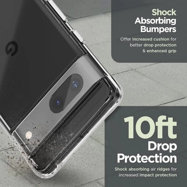 Прозрачный чехол + защитная пленка для Google Pixel 7 Case-Mate Tough - изображение 5