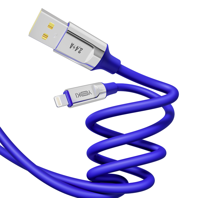 Кабель для заряджання та обміну даними USB YOKI YK-UL61 ULTRA Series USB/Lightning 12W (2.4A/5V) 1.2m Blue - Фото 7 Кабель для заряджання та обміну даними USB YOKI YK-UL61 ULTRA Series USB/Lightning 12W (2.4A/5V) 1.2m Blue - зображення 7