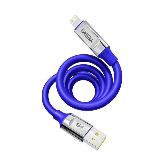 Кабель для заряджання та обміну даними USB YOKI YK-UL61 ULTRA Series USB/Lightning 12W (2.4A/5V) 1.2m Blue - Фото 8 Кабель для заряджання та обміну даними USB YOKI YK-UL61 ULTRA Series USB/Lightning 12W (2.4A/5V) 1.2m Blue - зображення 8