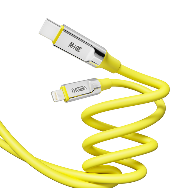 Кабель для заряджання та обміну даними USB YOKI YK-UL61 ULTRA Series Type-C to Lightning 30W (3A/10V) 1.2m Yellow - Фото 7 Кабель для заряджання та обміну даними USB YOKI YK-UL61 ULTRA Series Type-C to Lightning 30W (3A/10V) 1.2m Yellow - зображення 7