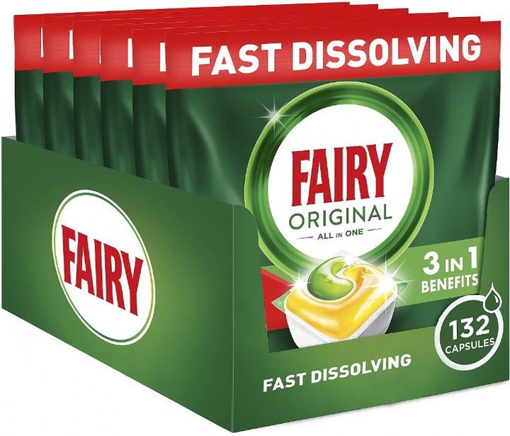 Капсули для посудомийних машин Fairy Original All In One Лимон 132 шт (8700216361606) - зображення 1