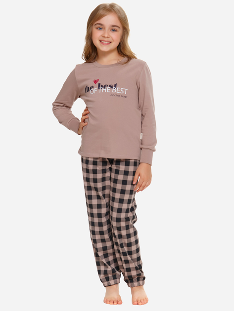Piżama dla dziewczynki Doctor Nap PDU.5218 134-140 cm Beżowa (5902701184834) - obraz 1