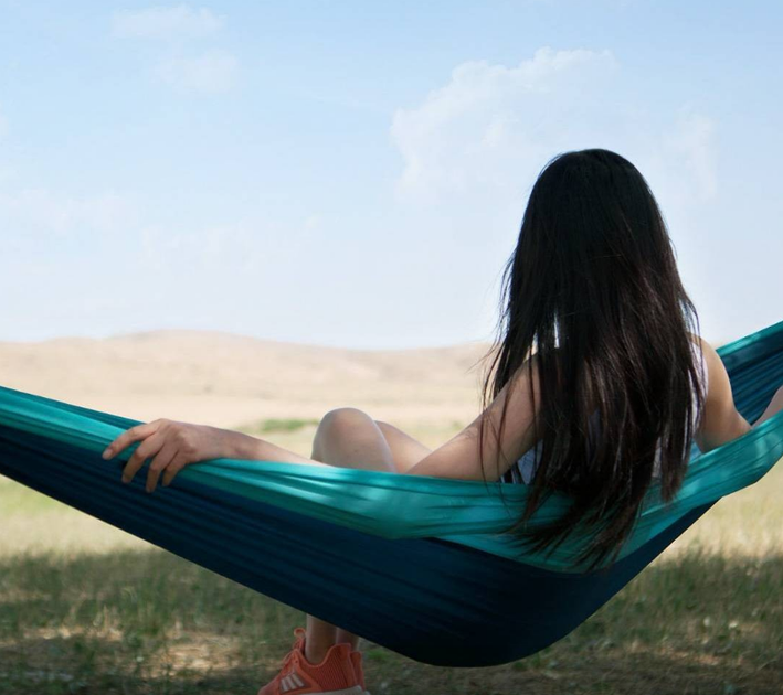 Гамак Xiaomi Early Wind Outdoor Parachute Cloth Hammock Blue - Фото 2 Гамак Xiaomi Early Wind Outdoor Parachute Cloth Hammock Blue - изображение 2