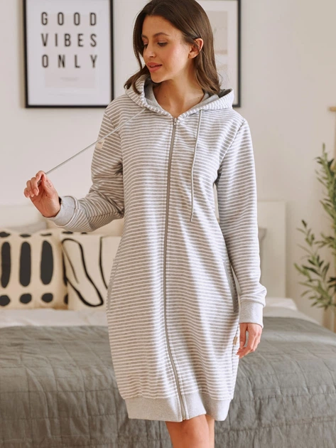 Szlafrok damski Doctor Nap SMZ.5246 M Szary (5902701182991) - obraz 4