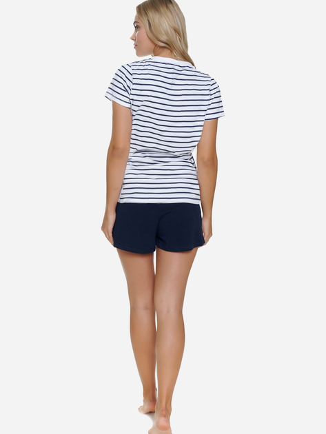 Піжама (футболка + шорти) жіноча бавовняна Doctor Nap PM.5350 XL Білий/Темно-синій (5902701192051) - зображення 2