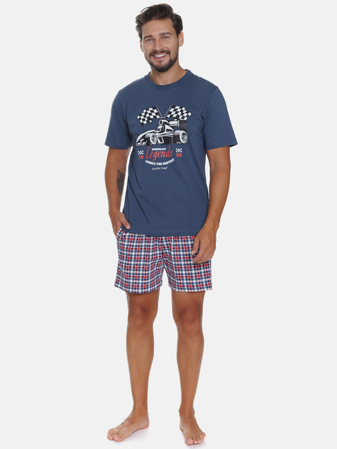 Піжама (футболка + шорти) чоловіча бавовняна Doctor Nap PMB.5353 XL Темно-синя (5902701192198) - зображення 1