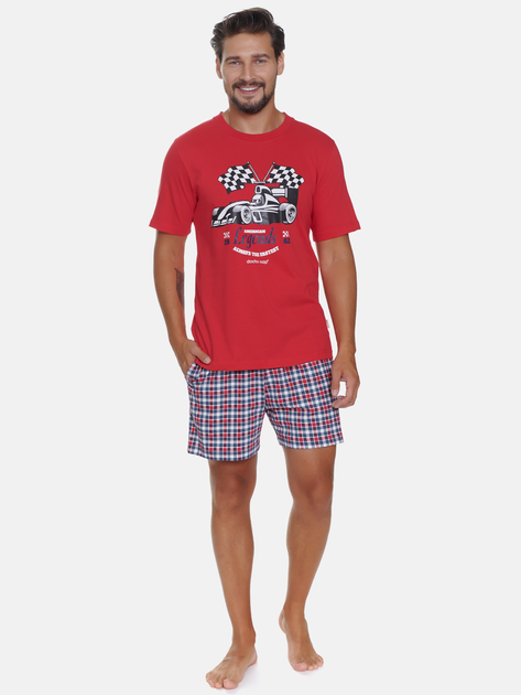 Piżama (T-shirt + szorty) męska Doctor Nap PMB.5353 L Czerwona (5902701192235) - obraz 1
