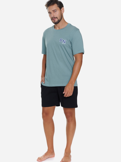 Піжама (футболка + шорти) чоловіча бавовняна Doctor Nap PMB.5356 M Зелений/Темно-синій (5902701192372) - зображення 2
