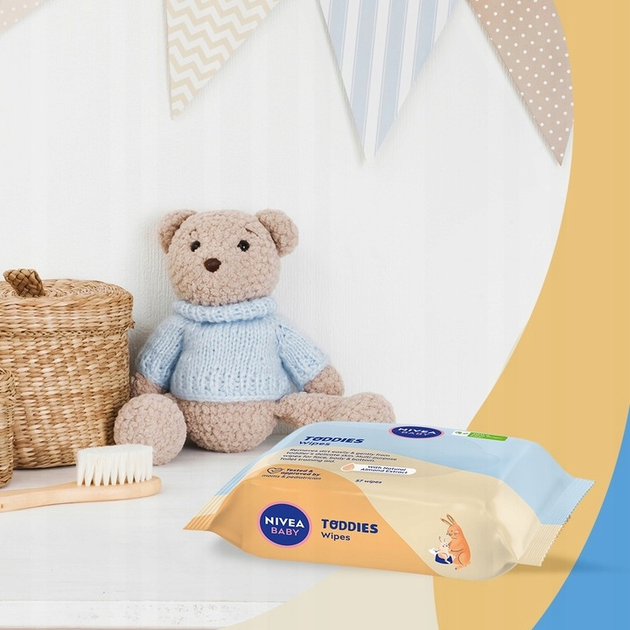 Chusteczki Nivea Baby Biodegradowalne Toddies 57 szt (9005800369235) - obraz 3