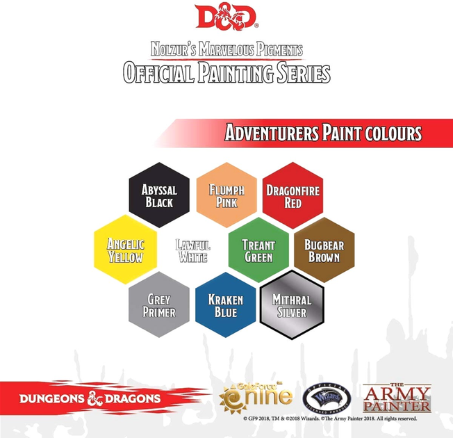 Zestaw farb The Army Painter Dungeons & Dragons Nolzurs Marvelous Pigments Adventurers Paint 10 szt (5713799750012) - obraz 2