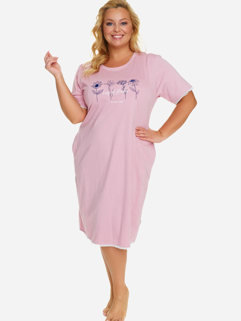 Нічна сорочка жіноча бавовняна Doctor Nap TB.5366 XXXL Рожева (5902701195250) - зображення 1
