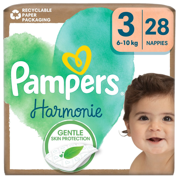 Pieluchomajtki Pampers Harmonie Rozmiar 3 MIDI (6-10 kg) 28 szt (8700216251716) - obraz 1