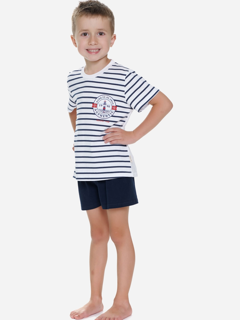 Підліткова піжама для хлопчика Doctor Nap PDU.5352 146-152 см Білий/Темно-синій (5902701192150) - зображення 1