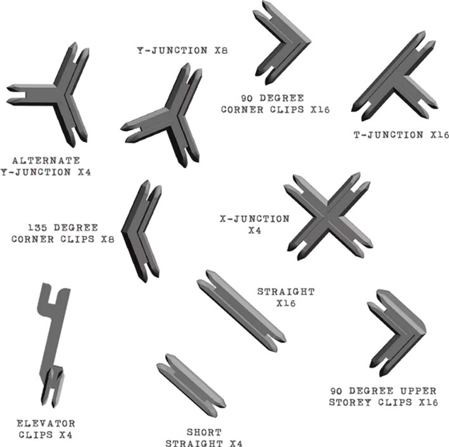 Zestaw konektorów dla modeli składanych Battle Systems Tabletop Games & Terrain Plastic Clips Gray (5060660092543) - obraz 1