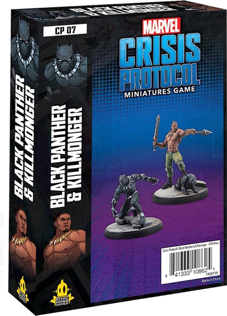 Zestaw figurek do złożenia i pomalowania Atomic Mass Games Marvel Crisis Protocol Black Panther & Kilmonger 2 szt (0841333108625) - obraz 1