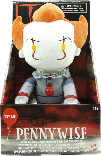 М'яка іграшка YuMe Toys Creepy Pennywise зі звуком 30 см (4895217575016) - зображення 2