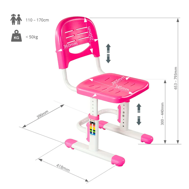 Детский стул FunDesk SST3LS Pink (SST3LS Pink) - Фото 8 Детский стул FunDesk SST3LS Pink (SST3LS Pink) - изображение 8