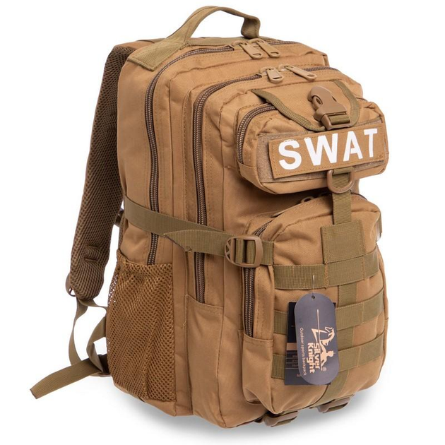 Рюкзак тактический штурмовой SILVER KNIGHT SWAT-3P размер 40x23x18см 16л Хаки - изображение 1