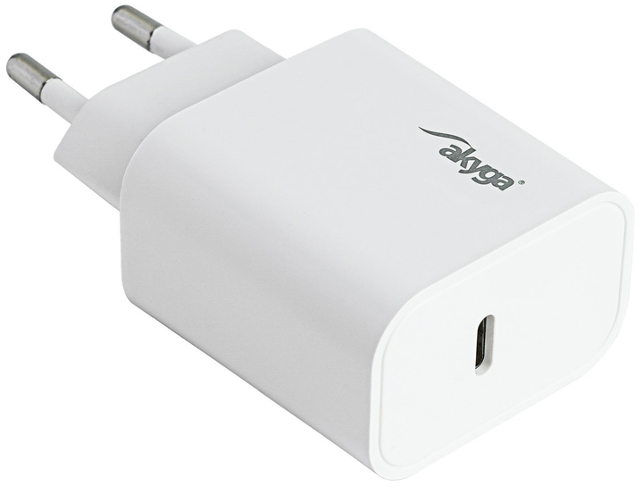 Ładowarka sieciowa Akyga AK-CH-18 USB Type-C Biała (AK-CH-18) - obraz 1