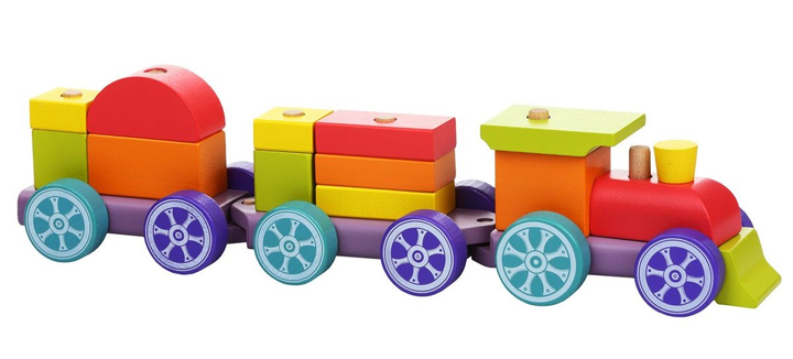 Drewniana zabawka Cubika Pociąg Rainbow Express LP-3 15 części (4823056512923) - obraz 2