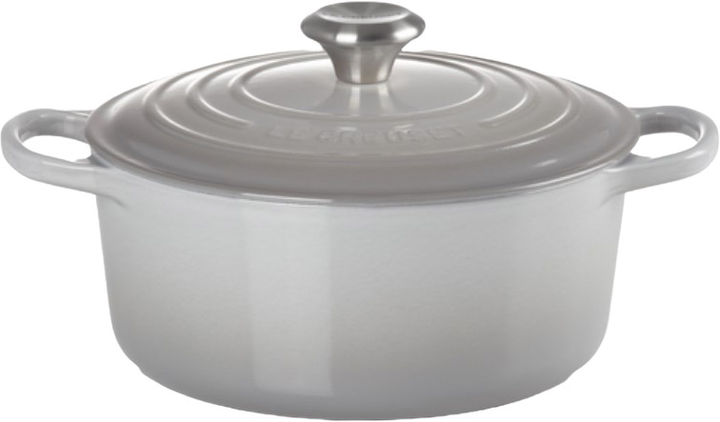 Brytfanna żeliwna z pokrywką Le Creuset Signature Roaster Round Pearl Grey 24 cm (21177245412430) - obraz 1