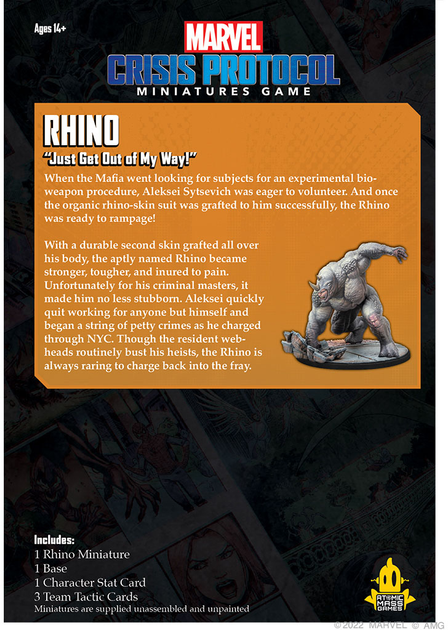 Фігурка для збирання та розфарбовування Atomic Mass Games Marvel Crisis Protocol Rhino (0841333120214) - зображення 2