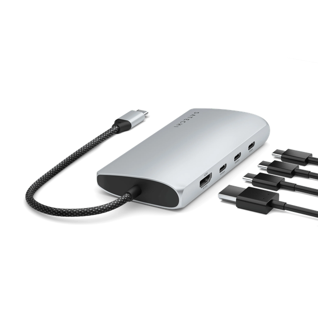 Адаптер Satechi USB-C Multiport Adapter 8K with Ethernet V3 Silver (ST-P8KES) - изображение 5