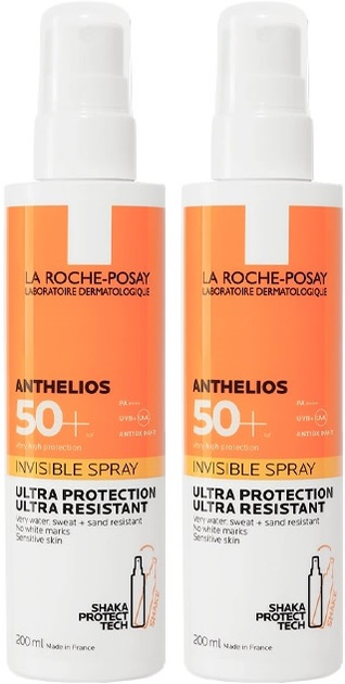 Spray przeciwsłoneczny do ciała La Roche Posay Anthelios Invisible SPF 50+ 2 x 200 ml (8431567616427) - obraz 1