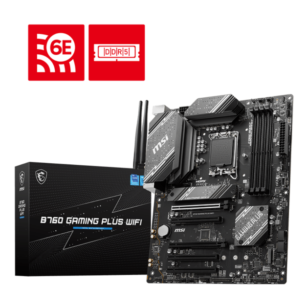 Материнська плата MSI B760 GAMING PLUS WIFI Socket 1700/Intel B760/ATX/1хHDMI/1хDisplayPort - Фото 4 Материнська плата MSI B760 GAMING PLUS WIFI Socket 1700/Intel B760/ATX/1хHDMI/1хDisplayPort - зображення 4