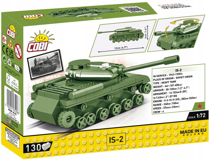 Klocki konstrukcyjne Cobi Historical Collection World War II IS-2 130 elementów (5902251030988) - obraz 6