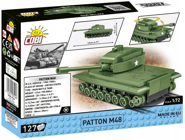 Klocki konstrukcyjne Cobi Armed Forces Patton M48 127 elementów (5902251031046) - obraz 6