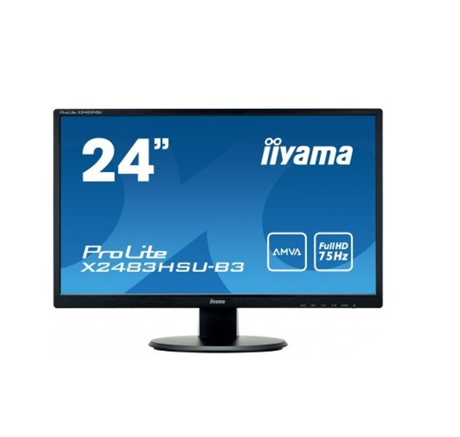Монитор ЖК 23.8" AMVA Iiyama X2483HSU-B3 VGA/HDMI/DP/SP/USB Черный ...
