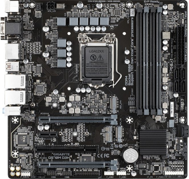 Материнська плата Gigabyte Q570M D3H Socket 1200/MicroATX/4хDDR4 DIMM - зображення 4