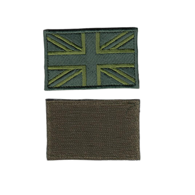 Шеврон патч на липучке Флаг Британия, на кепку, оливковый, 5*8см - изображение 1