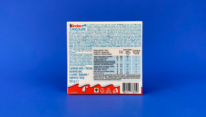 Шоколад Молочный Kinder Chocolate 4 Pieces 50g - изображение 4