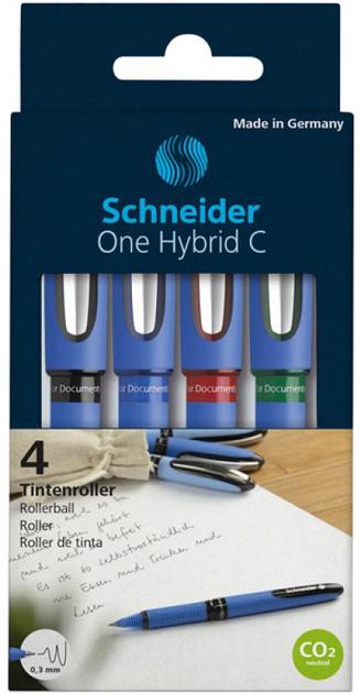 Zestaw długopisów Schneider One Hybrid C 0.3 mm 4 szt (4004675099372) - obraz 1