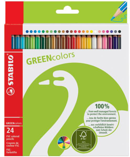 Zestaw kolorowych ołówków Stabilo Greencolors 24 szt (4006381390682) - obraz 1