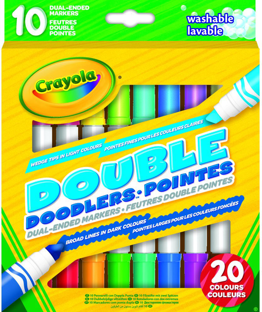 Zestaw markerów dwustronnych Crayola Zmywalne Doodlers 10 szt(71662083113) - obraz 1