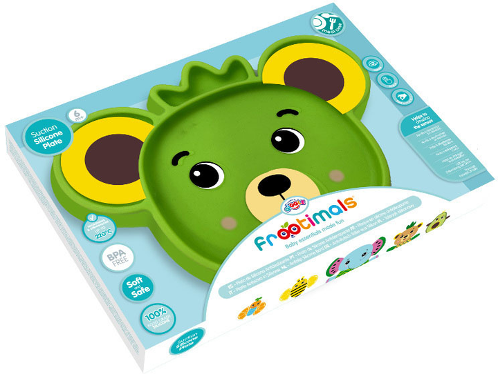 Antypoślizgowy talerz dla dzieci Kids Euroswan Frootimals Bubba Tropi Bear (8435507867405) - obraz 1