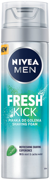 Pianka do golenia Nivea Men Fresh Kick 200 ml (5900017078694) - obraz 1