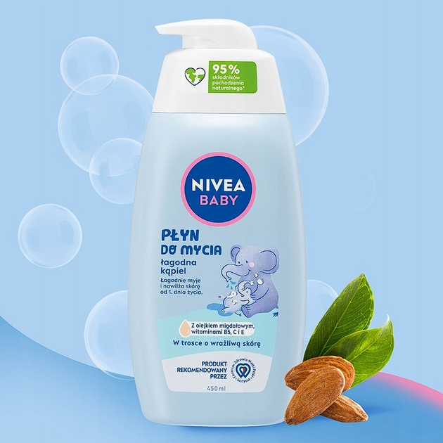 Płyn do kąpieli Nivea Baby 450 ml (5900017090467) - obraz 2