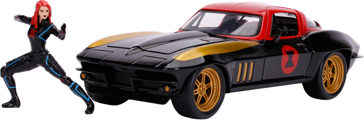 Metalowy samochód Jada Marvel Avengers Chevrolet Corvette + figurka Black Widow 1:24 (4006333070440) - obraz 1