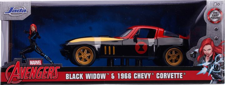 Машина металева Jada Марвел Месники Chevrolet Corvette + фігурка Чорної вдови 1:24 (4006333070440) - зображення 12
